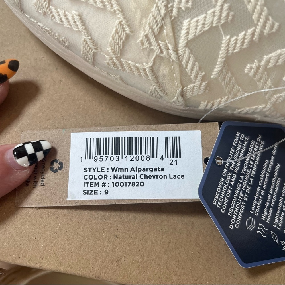 NWOB TOMS Alpargata Moroccan Natural Crochet US Size‎ 9 Brand New Slip On - Picture 4 of 9